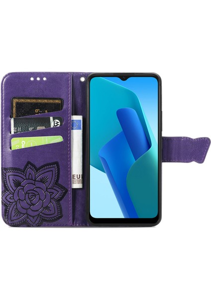 Oppo A16K Kelebek Kanatları Narin Çiçekler Darbeye Dayanıklı Deri Telefon Kılıfı (Yurt Dışından) fırsatları