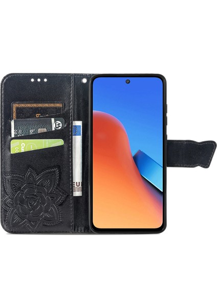Xiaomi Redmi 12 4g Kelebek Kanatları Narin Çiçekler Darbeye Dayanıklı Deri Telefon Kılıfı (Yurt Dışından)
