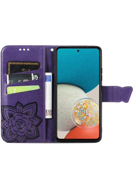 Samsung Galaxy A53 5g Kelebek Kanatları Narin Çiçekler Flip Darbeye Dayanıklı Deri Telefon Kılıfı ile Uyumlu (Yurt Dışından) fırsatları