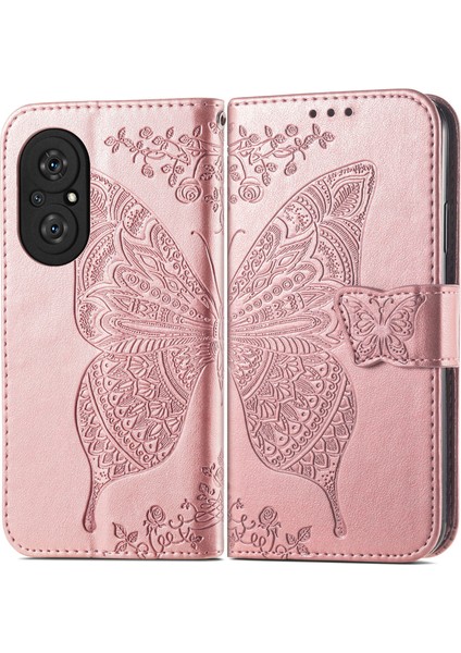 Honor 50 Se Kelebek Kanatları Narin Çiçekler Flip Darbeye Dayanıklı Deri Telefon Kılıfı ile Uyumlu (Yurt Dışından) modelleri