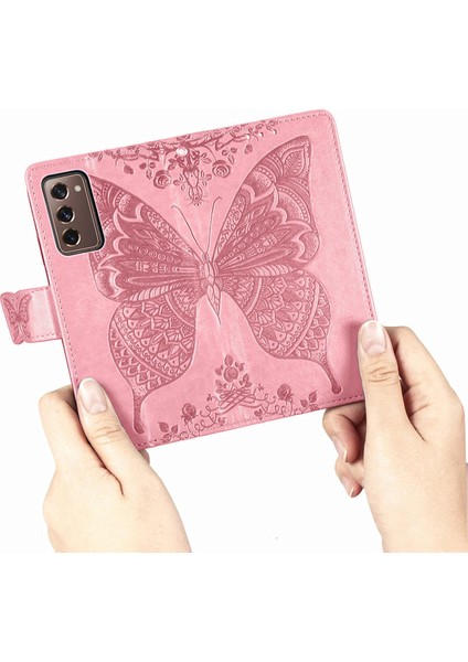 Samsung Galaxy Z Fold 2 Kelebek Kanatları Narin Çiçekler Flip Darbeye Dayanıklı Deri Telefon Kılıfı ile Uyumlu (Yurt Dışından) fırsatları
