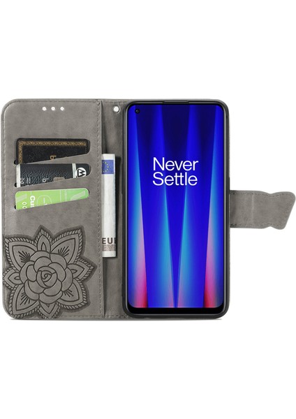 Oneplus Nord Ce 2 5g Kelebek Kanatları Narin Çiçekler Darbeye Dayanıklı Deri Telefon Kılıfı (Yurt Dışından)