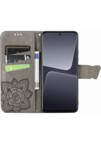 Xiaomi 13 Pro Kelebek Kanatları Narin Çiçekler Flip Darbeye Dayanıklı Deri Telefon Kılıfı ile Uyumlu (Yurt Dışından)