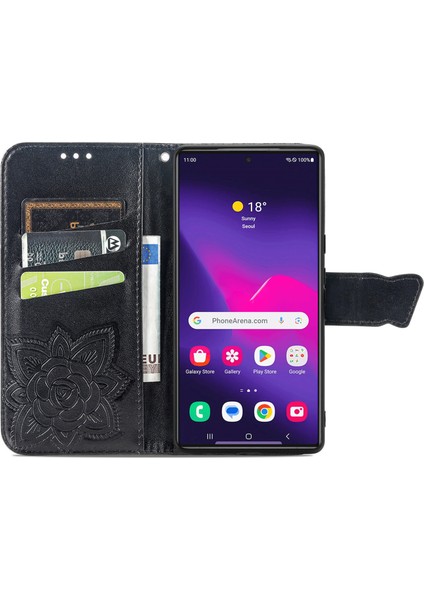 Samsung Galaxy S24 Ultra Kelebek Kanatları Narin Çiçekler Flip Darbeye Dayanıklı Deri Telefon Kılıfı ile Uyumlu (Yurt Dışından) fırsatları