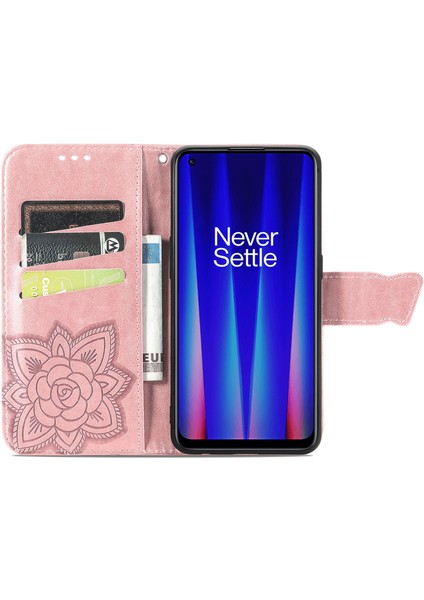 Oneplus Nord Ce 2 5g Kelebek Kanatları Narin Çiçekler Darbeye Dayanıklı Deri Telefon Kılıfı (Yurt Dışından)