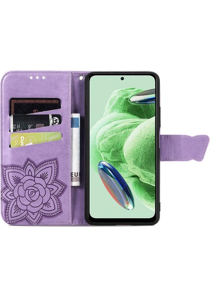 Xiaomi Redmi Note 12 4g Kelebek Kanatları Narin Çiçekler Darbeye Dayanıklı Deri Telefon Kılıfı (Yurt Dışından) modelleri
