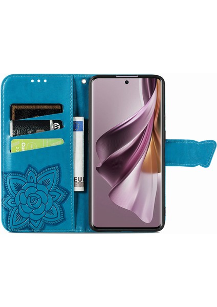 Oppo Reno 10 PRO5G Kelebek Kanatları Narin Çiçekler Darbeye Dayanıklı Deri Telefon Kılıfı (Yurt Dışından)