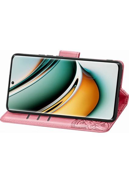 Realme 11 Pro Kelebek Kanatları Narin Çiçekler Darbeye Dayanıklı Deri Telefon Kılıfı (Yurt Dışından)