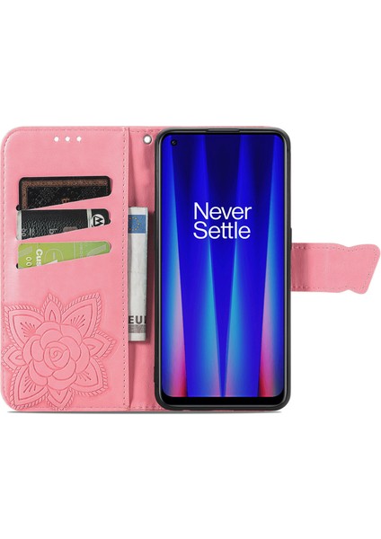 Oneplus Nord Ce 2 5g Kelebek Kanatları Narin Çiçekler Darbeye Dayanıklı Deri Telefon Kılıfı (Yurt Dışından)