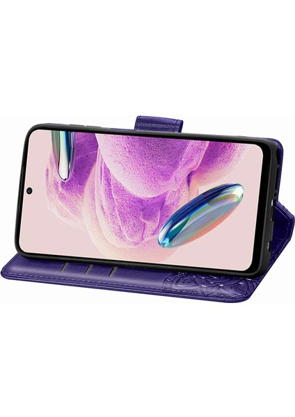 Xiaomi Redmi Note 12S Kelebek Kanatları Narin Çiçekler Flip Darbeye Dayanıklı Deri Telefon Kılıfı ile Uyumlu (Yurt Dışından)
