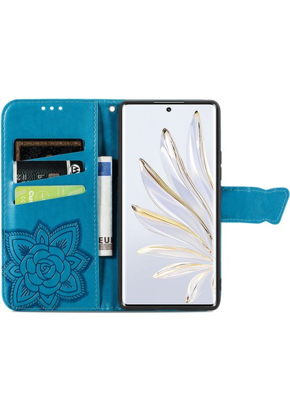 Honor 70 Kelebek Kanatları Narin Çiçekler Flip Darbeye Dayanıklı Deri Telefon Kılıfı ile Uyumlu (Yurt Dışından) fırsatları