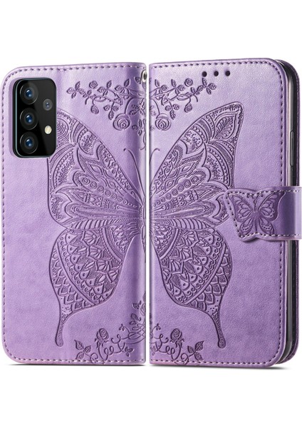 Samsung Galaxy A72 Kelebek Kanatları Narin Çiçekler Flip Darbeye Dayanıklı Deri Telefon Kılıfı ile Uyumlu (Yurt Dışından) fiyatları