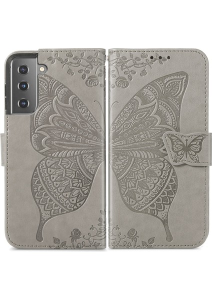 Samsung Galaxy S22 Plus Kelebek Kanatları Narin Çiçekler Flip Darbeye Dayanıklı Deri Telefon Kılıfı ile Uyumlu (Yurt Dışından) modelleri