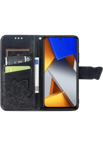 Xiaomi Poco M4 Pro Kelebek Kanatları Narin Çiçekler Flip Darbeye Dayanıklı Deri Telefon Kılıfı ile Uyumlu (Yurt Dışından)