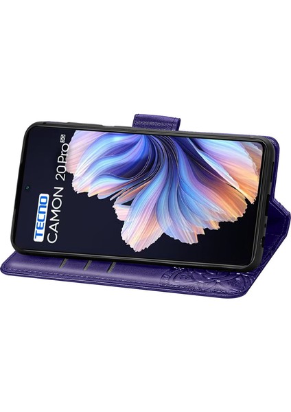 Tecno Camon 20 Pro 5g Kelebek Kanatları Narin Çiçekler Darbeye Dayanıklı Deri Telefon Kılıfı (Yurt Dışından) indirimleri