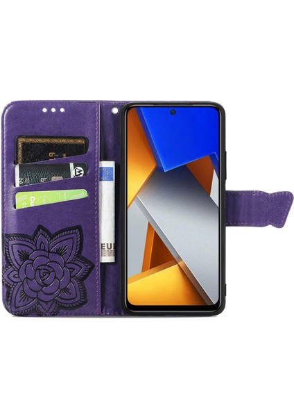 Xiaomi Poco M4 Pro Kelebek Kanatları Narin Çiçekler Flip Darbeye Dayanıklı Deri Telefon Kılıfı ile Uyumlu (Yurt Dışından)