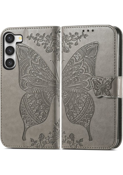 Samsung Galaxy S23 Kelebek Kanatları Narin Çiçekler Flip Darbeye Dayanıklı Deri Telefon Kılıfı ile Uyumlu (Yurt Dışından) modelleri