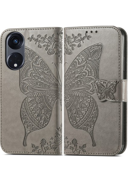 Oppo Reno 8t 5g Kelebek Kanatları Narin Çiçekler Darbeye Dayanıklı Deri Telefon Kılıfı (Yurt Dışından) modelleri