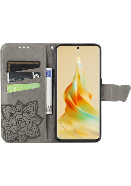 Oppo Reno 8t 5g Kelebek Kanatları Narin Çiçekler Darbeye Dayanıklı Deri Telefon Kılıfı (Yurt Dışından) fırsatları