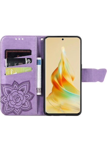 Oppo Reno 8t 5g Kelebek Kanatları Narin Çiçekler Darbeye Dayanıklı Deri Telefon Kılıfı (Yurt Dışından) fırsatları