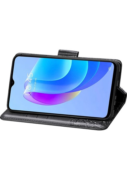 Tecno Spark 10 Kelebek Kanatları Narin Çiçekler Darbeye Dayanıklı Deri Telefon Kılıfı (Yurt Dışından)