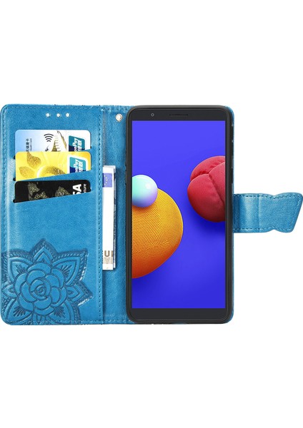 Samsung Galaxy A1 Core Kelebek Kanatları Narin Çiçekler Flip Darbeye Dayanıklı Deri Telefon Kılıfı ile Uyumlu (Yurt Dışından) fırsatları