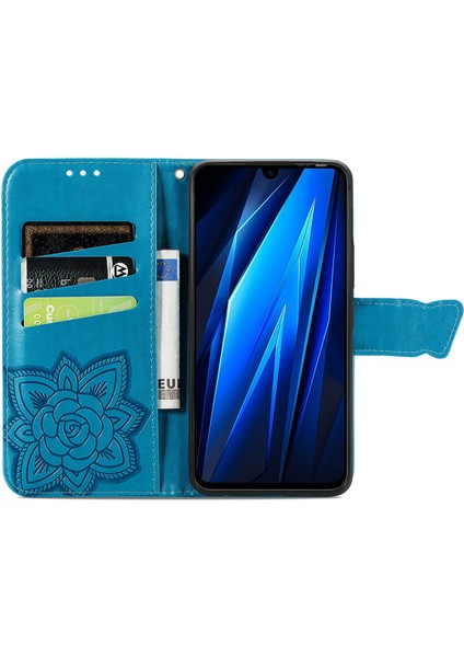 Tecno Pova 4 Pro Kelebek Kanatları Narin Çiçekler Darbeye Dayanıklı Deri Telefon Kılıfı (Yurt Dışından)