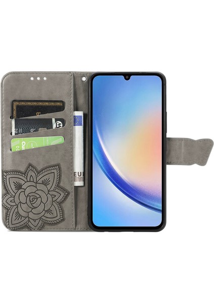 Samsung Galaxy A34 5g Kelebek Kanatları Narin Çiçekler Flip Darbeye Dayanıklı Deri Telefon Kılıfı ile Uyumlu (Yurt Dışından) fırsatları