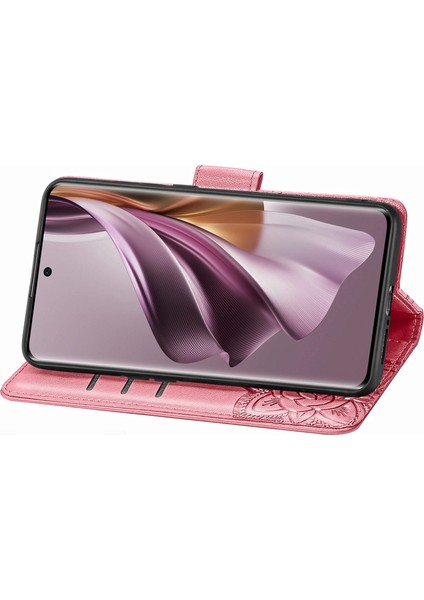 Oppo Reno 10 PRO5G Kelebek Kanatları Narin Çiçekler Darbeye Dayanıklı Deri Telefon Kılıfı (Yurt Dışından)