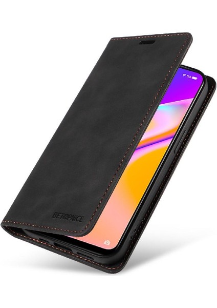 Oppo A95 5g Pu Deri Koruyucu Manyetik Folyo Cüzdan Için Kılıf (Yurt Dışından)