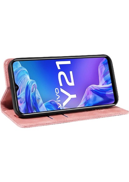 Vivo Y21/Y21S/Y33S4G Koruyucu Pu Deri Manyetik Folio Cüzdan Için Kılıf (Yurt Dışından)