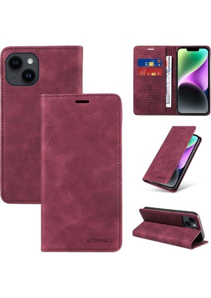 Iphone 13 Için Kılıf Mini Koruyucu Manyetik Folio Cüzdan Pu Deri (Yurt Dışından)