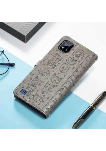 Realme C20 Için Kılıf Deri Kılıf Kısa Kayış Karikatür Hayvanlar Darbeye (Yurt Dışından) indirimleri