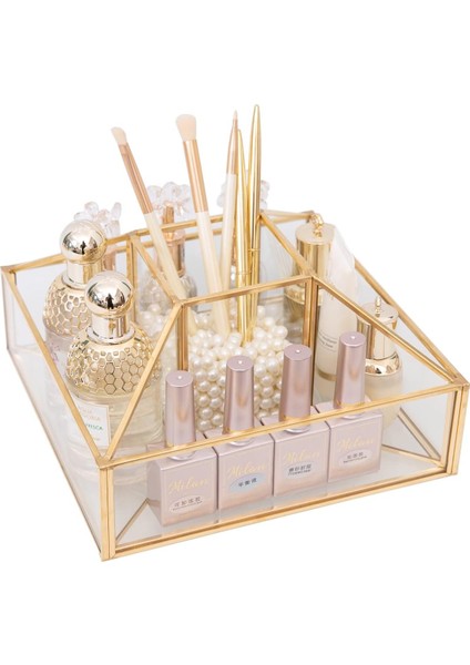 Pirinç Cam Makyaj Organizer