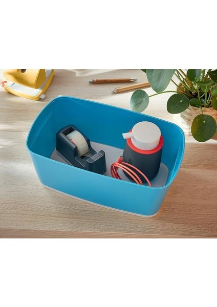 MyBox Cosy Small Ofis Düzenleyici Kapaklı Saklama Kabı Mavi