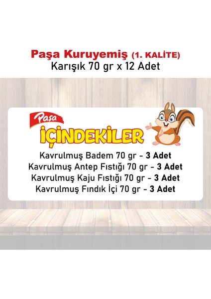 Paşa Kuruyemiş Paşa Karışık Kuruyemiş 70 gr x 12 Adet (1. Kalite)