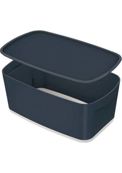 MyBox Cosy Small Ofis Düzenleyici Kapaklı Saklama Kabı Kadife Gri