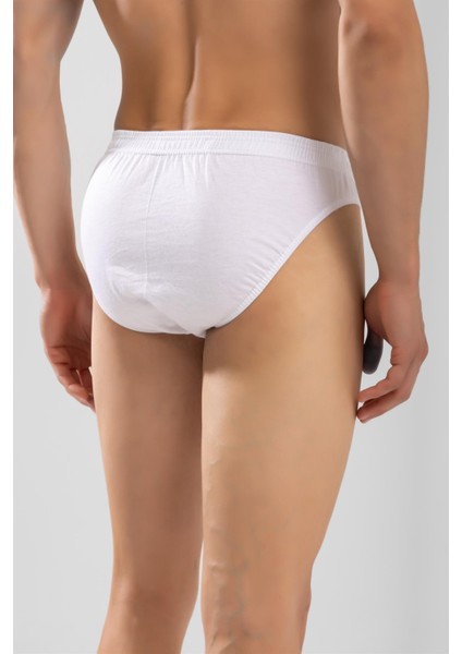 Erkek Pamuklu Beli Lastikli Düz Slip Külot 3'lü Paket Beyaz fırsatları