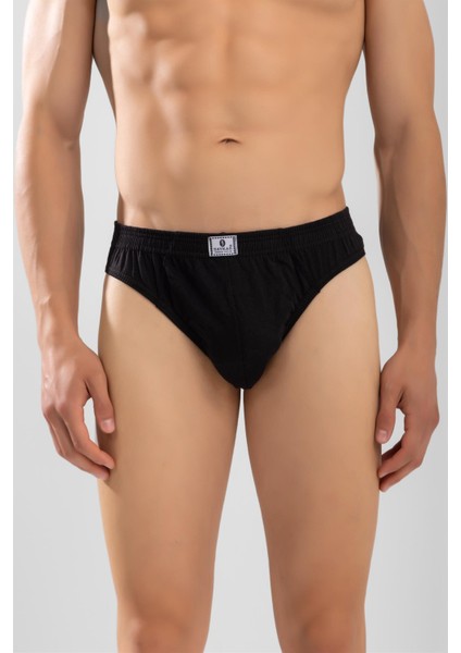 Erkek Pamuklu Beli Lastikli Düz Slip Külot 3'lü Paket Siyah modelleri
