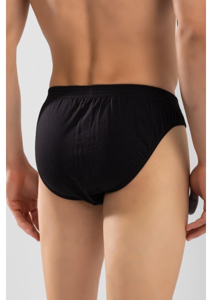 Erkek Pamuklu Beli Lastikli Düz Slip Külot 3'lü Paket Siyah fırsatları