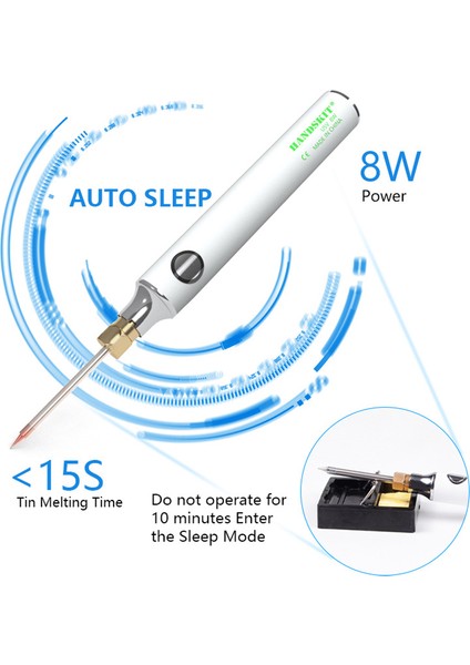 Handskıt USB Şarj Havya 5 V 8 W Ayarlanabilir Sıcaklık Elektrikli Havya Kiti ile Lehimleme Standı Lehim Teli (Yurt Dışından) indirimleri