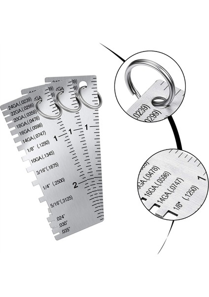 Metal Ölçer Kalınlık Ölçer 3 Paket Paslanmaz Çelik Tel Ölçer Boyutu Muayene Aracı Kaynak Aracı Aksesuarları (Yurt Dışından) fiyatları