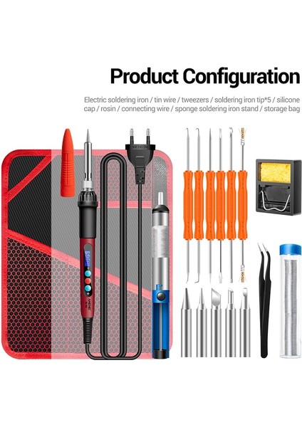 Aneng SL103 Sıcaklık Elektrikli Havya Kiti 13 Adet Ayarlanabilir Dijital Ekran Lehimleme Aracı Setleri (Yurt Dışından)