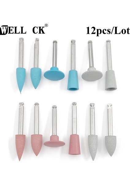 Wellck Diş Silikon Taşlama Kafaları Diş Parlatıcı Düşük Hızlı Makine Parlatma Diş Aletleri Diş Hekimliği Laboratuvarı 12 Adet/10 Adet/paket (Yurt Dışından)