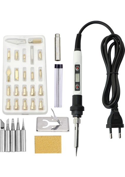 22 In 1 Ahşap Kabartma Yanan Oyma Pirografi Kalem Araçları Kiti 60W 80W Ayarlanabilir Sıcaklık Havya El Kumandalı Set (Yurt Dışından) modelleri