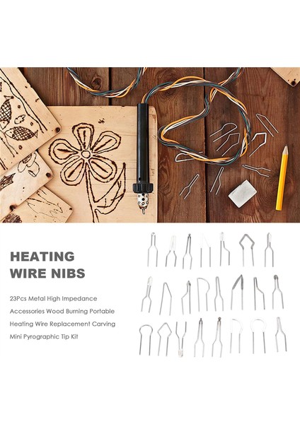 23 Adet Metal Yüksek Empedans Aksesuarları Isıtma Teli Pirografik Kiti (Yurt Dışından) fiyatları