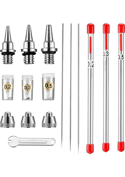 10 Adet Airbrush Memesi Iğne Memesi Kapağı Kiti Anahtarı ile Airbrush Püskürtücü Aksesuarları Için Airbrush Yedek Parçalar (Yurt Dışından) fiyatları