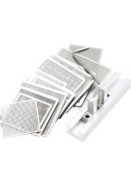 27 Adet Çelik Hasır Dizüstü Bilgisayar Çipi Akı Bga Reballing Stencil Şablon Kiti ile Evrensel Reball Istasyonu (Yurt Dışından) fiyatları