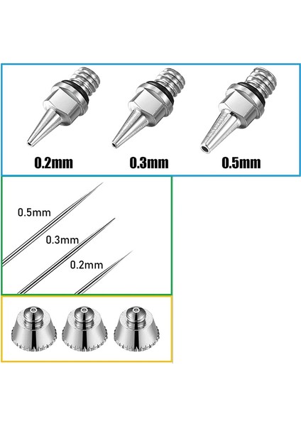 10 Adet Airbrush Memesi Iğne Memesi Kapağı Kiti Anahtarı ile Airbrush Püskürtücü Aksesuarları Için Airbrush Yedek Parçalar (Yurt Dışından) indirimleri