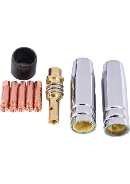 Adet/takım 15AK Mig/mag Kaynak Memesi Iletişim Ipuçları 0.8X25MM M6 Gaz Konektörü Tutucu Seti AD068+, Nokta Kaynakçı Sarf Malzemeleri (Yurt Dışından)